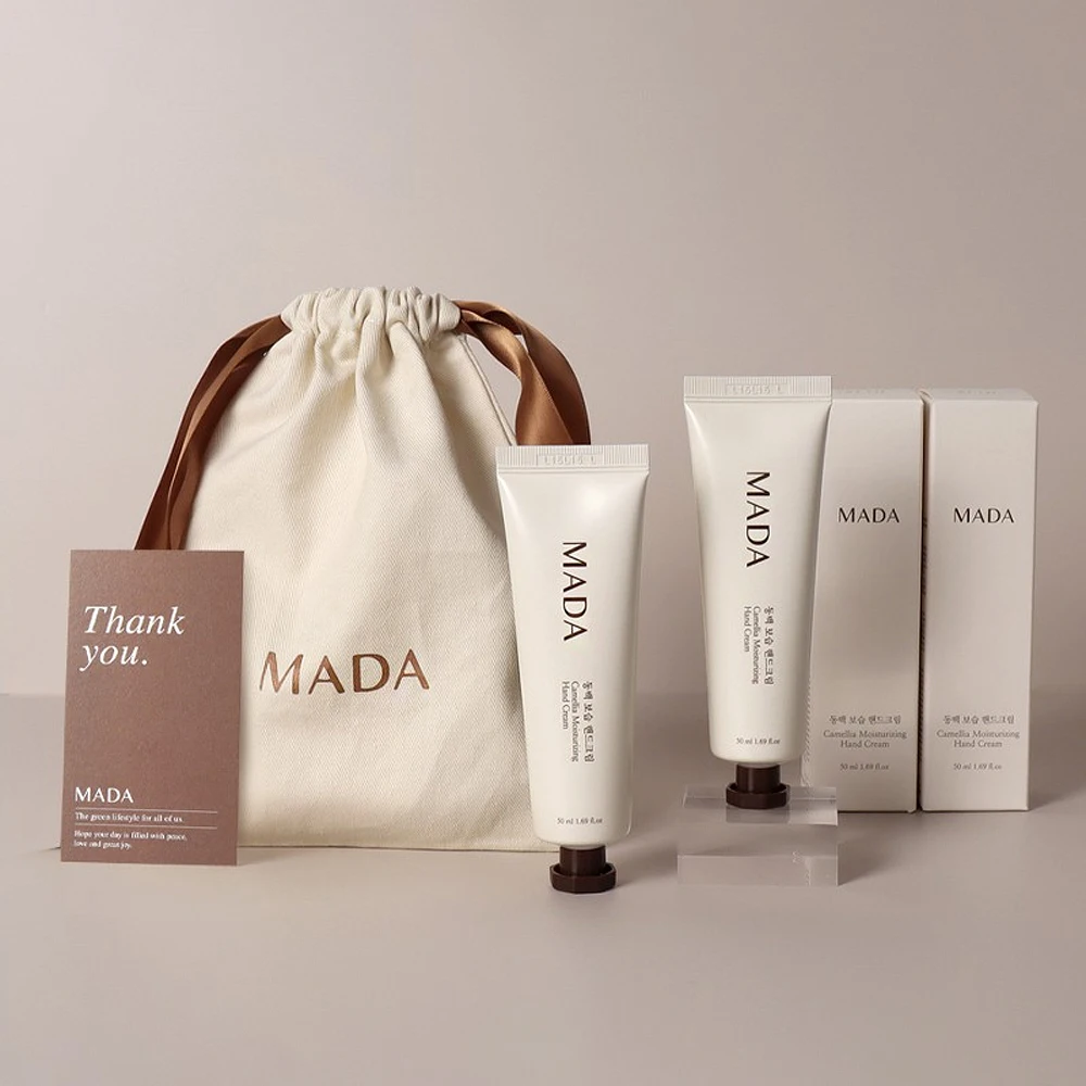 Gift set of 2 pieces of MADA Camarice Moist Hand Cream (with Pau and message card)