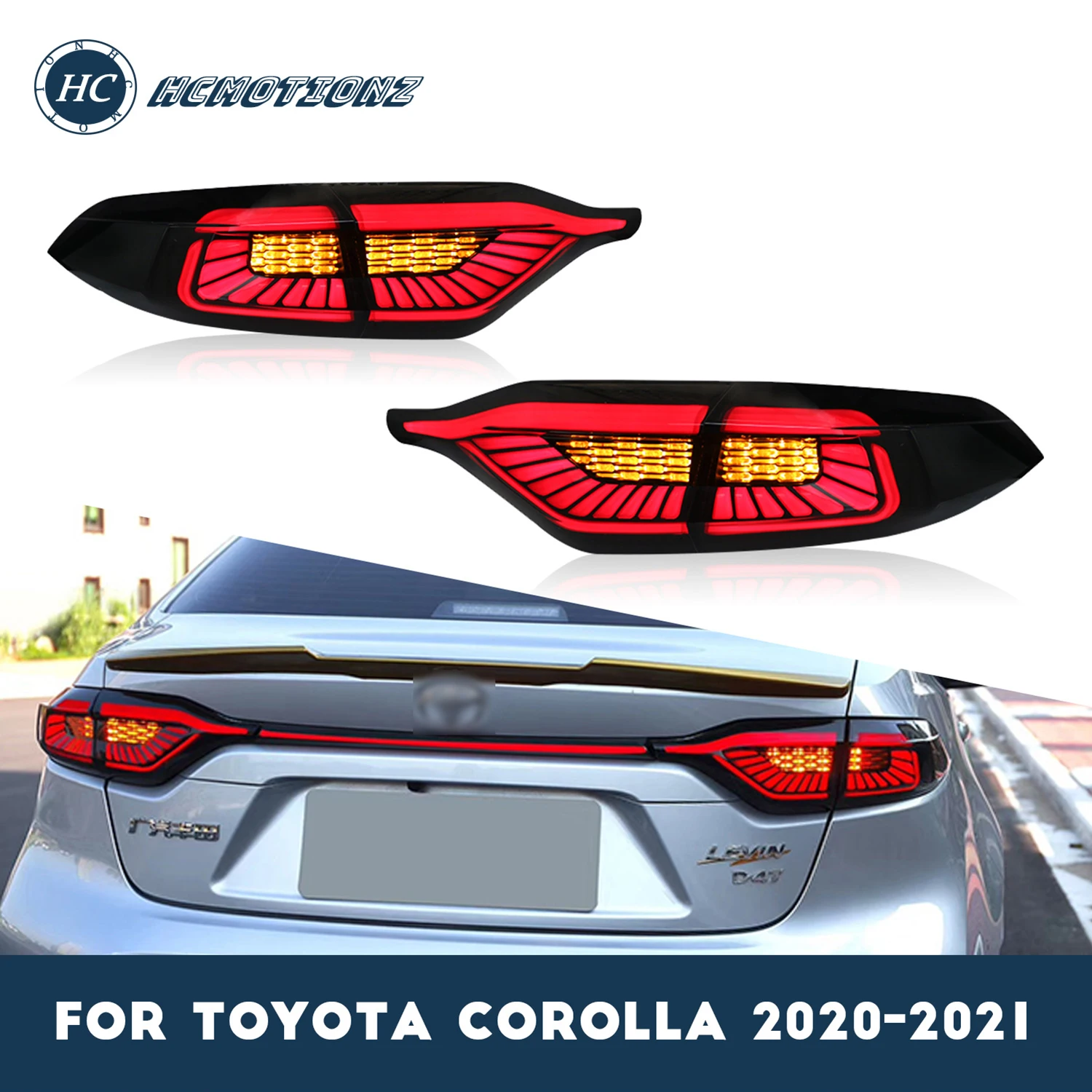 

Светодиодные задние фары HCMOTIONZ в сборе для американской версии Toyota Corolla 2020 2021 DRL автомобильный Стайлинг задние фары аксессуары