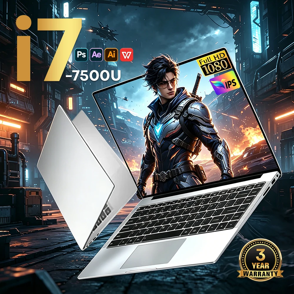 Portátil para juegos de 14.1 pulgadas, Intel Core i7 7500U, Windows 11 Pro, 12GB de RAM, 1TB/2TB SSD, computadora portátil para oficina y estudio.