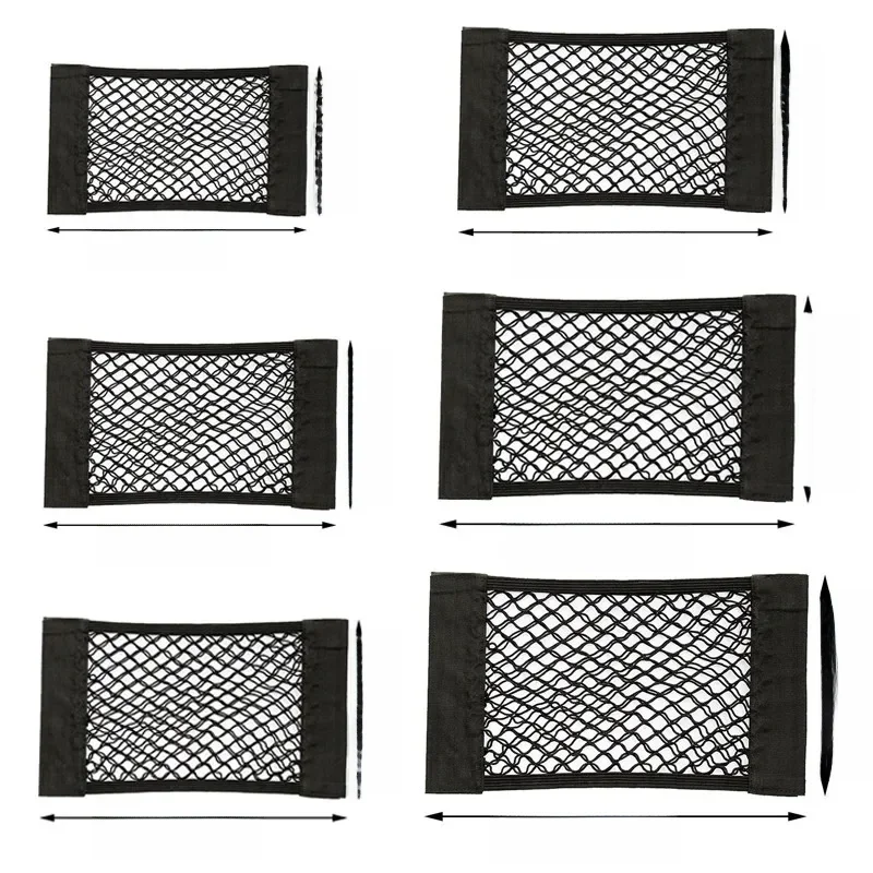 Samochodowy tylny bagażnik Siedzenie Elastyczna siatka Magiczna naklejka Siatkowa torba do przechowywania Kieszonka Klatka Automatyczny organizer Torba na oparcie siedzenia 40 * 25 cm — zdjęcie 2