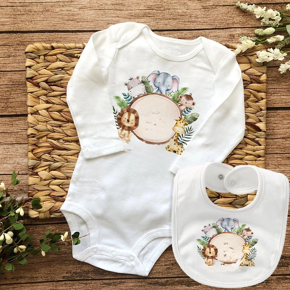 Ensemble de bavoirs assortis avec nom initial pour bébé, costume de batterie, barboteuse personnalisée pour nouveau-né, tenue d'été, cadeaux de douche pour bébé, 2 pièces