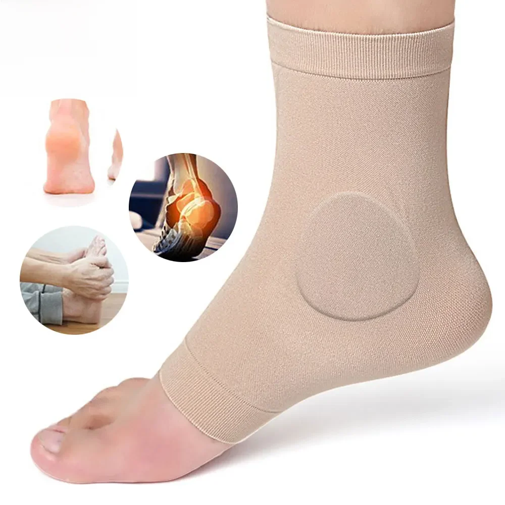 1 paire de chaussettes de Protection des os de la cheville, manches molaires avec coussinets en Gel pour bottes, patins, attelles, bretelles, patinage, Hockey, Ski à roulettes