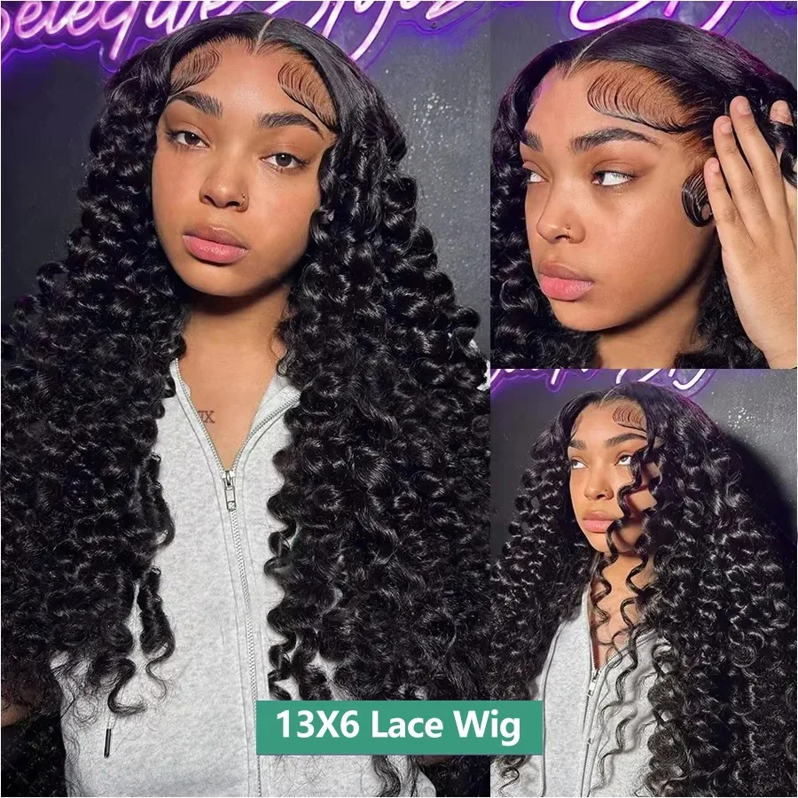 30 40 Inch Loose Wave 13x6 HD Lace Front Human Hair Wigs Deep Wave Curly 13x4 Lace Frontal Raw Remy Wig Peruvian Preplucked 200%