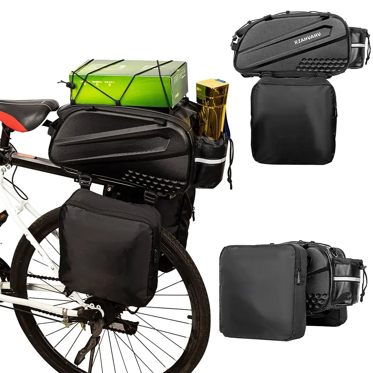 AliExpress 3-in-1 Bike Rack Bag Waterproof Bicycle Rear Seat Bag with 2 Side Hanging Bags Cycling Cargo Luggage