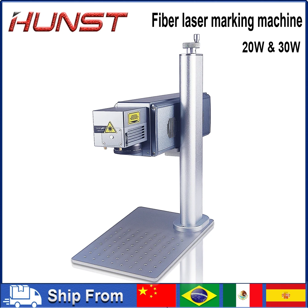 HUNST 20W 30W A8 Fiber Laser Marking Machine High Power Industrial Portable Engraver for Engraving Metal Jewelry Plastic Leather