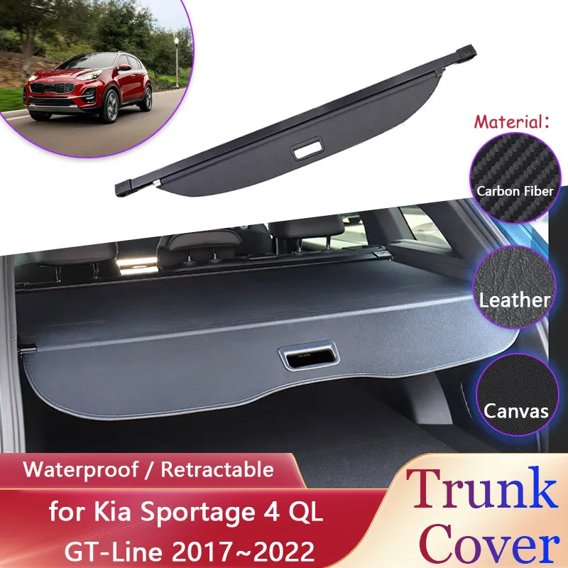 Car Trunk Curtain for Kia Sportage 4 QL GT-Line 2017~2022 2018 Car Anti-scratch Luggage Cargo Pad Partition Covers Accessories