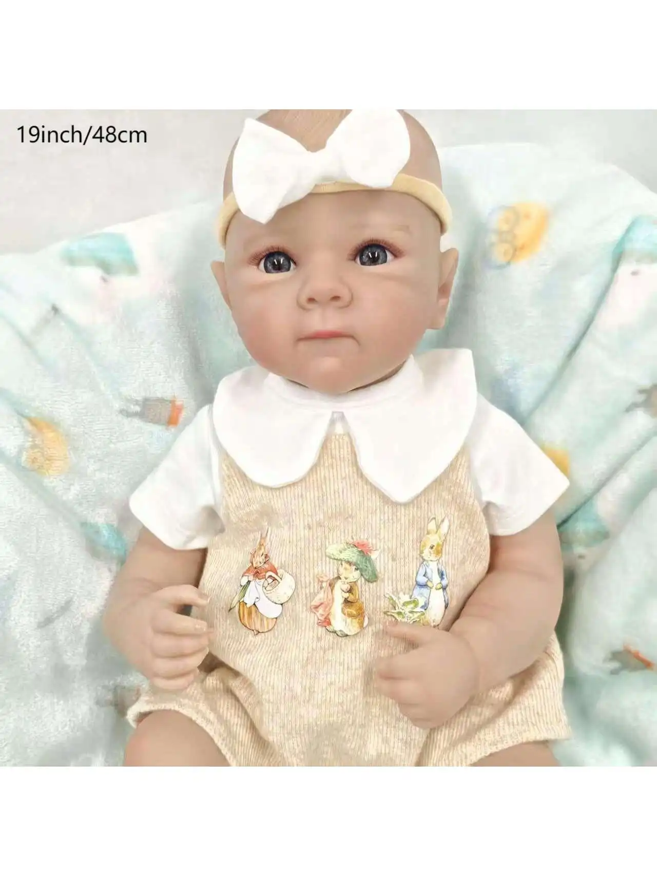 Muñecas Reborn realistas: muñeca realista de vinilo suave y bonita de 19 pulgadas (solo muñeca/SIN ACCESOROS)