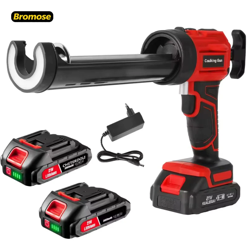 Pistolet à calfeutrer électrique Bromose, 4 vitesses réglables, sans fil, pour silicone, colle à verre, remplissage et étanchéité, compatible avec batterie Makita 18V