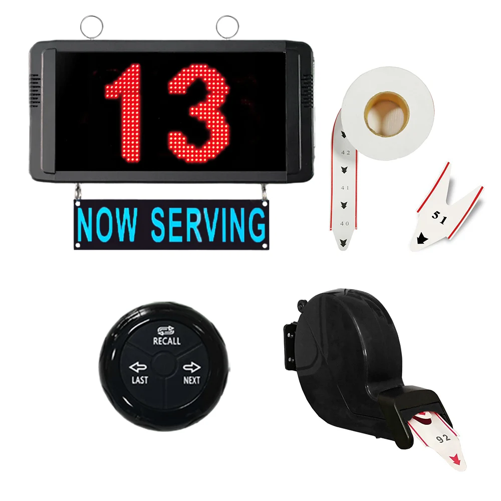 Waiting Number Management Newest Display Voice Spanish English Wireless Queue Calling System for Hospital Bank Waiting