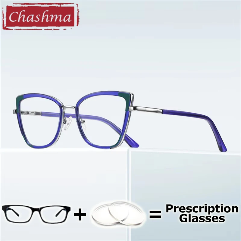 

Chashma очки по рецепту женские кошачий глаз компьютер синий свет антибликовый рецепт мультифокальные очки для женских очков