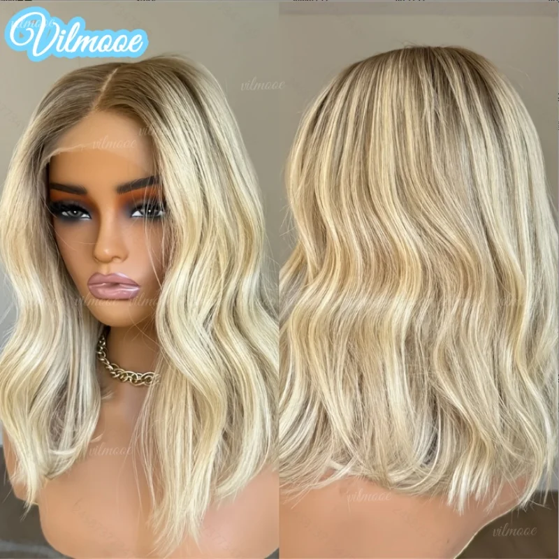 

Хайлайтер OImbre Brown Blonde # Короткий парик-боб из бразильских волос Реми, 8/613, разноцветный, без клея, с предварительно выщипанной линией роста волос, 13x4, с кружевной передней частью