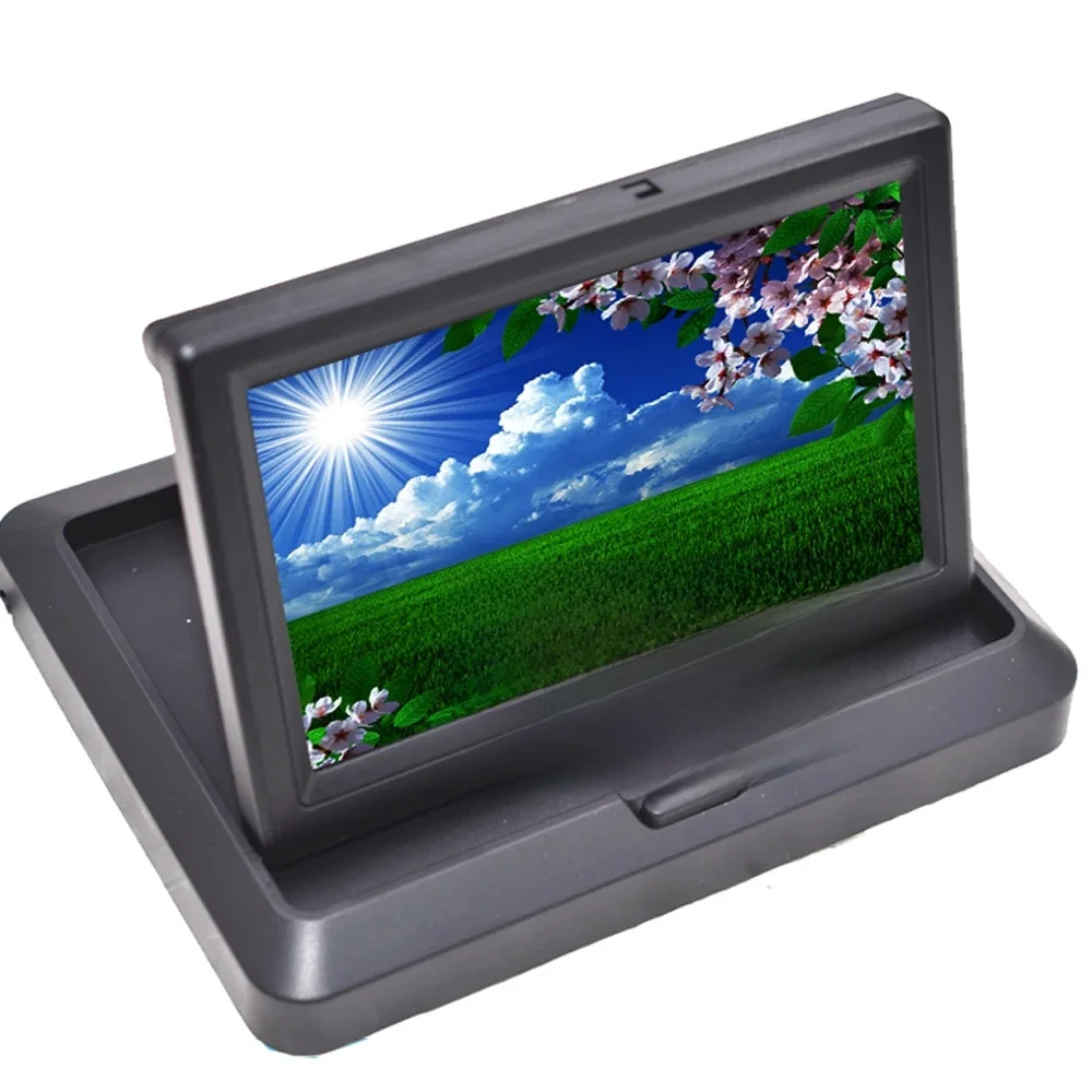 Moniteur de voiture AHD 5 pouces, 1920x1080P, pliable, haute définition, pour Starlight, Vision nocturne, caméra de recul pour véhicule