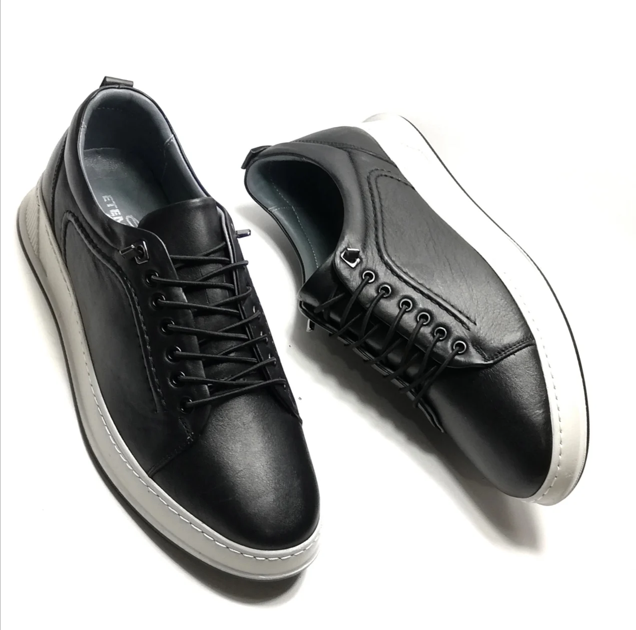 Men's black 100% soft leather casual shoes orthopedic interior design light sole New Season quality modern shoes stylish