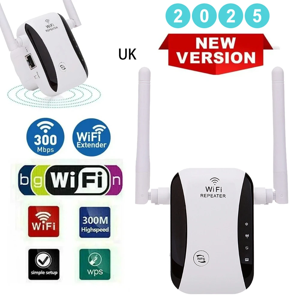 300Mbps مكرر واي فاي لاسلكي طويل المدى إشارة الداعم اثنين من هوائي قوي استقبال إشارات وضع AP دعم منافذ إيثرنت