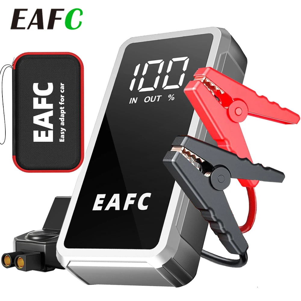 EAFC 4000A Peak Auto-Starthilfegerät, 12V tragbares Batterie-Starthilfegerät für Fahrzeuge mit bis zu 10,0 l Benzinmotor/6,0 l Dieselmotor, 6-fach Sicherheitsschutz, Auto-Batterie-Booster mit