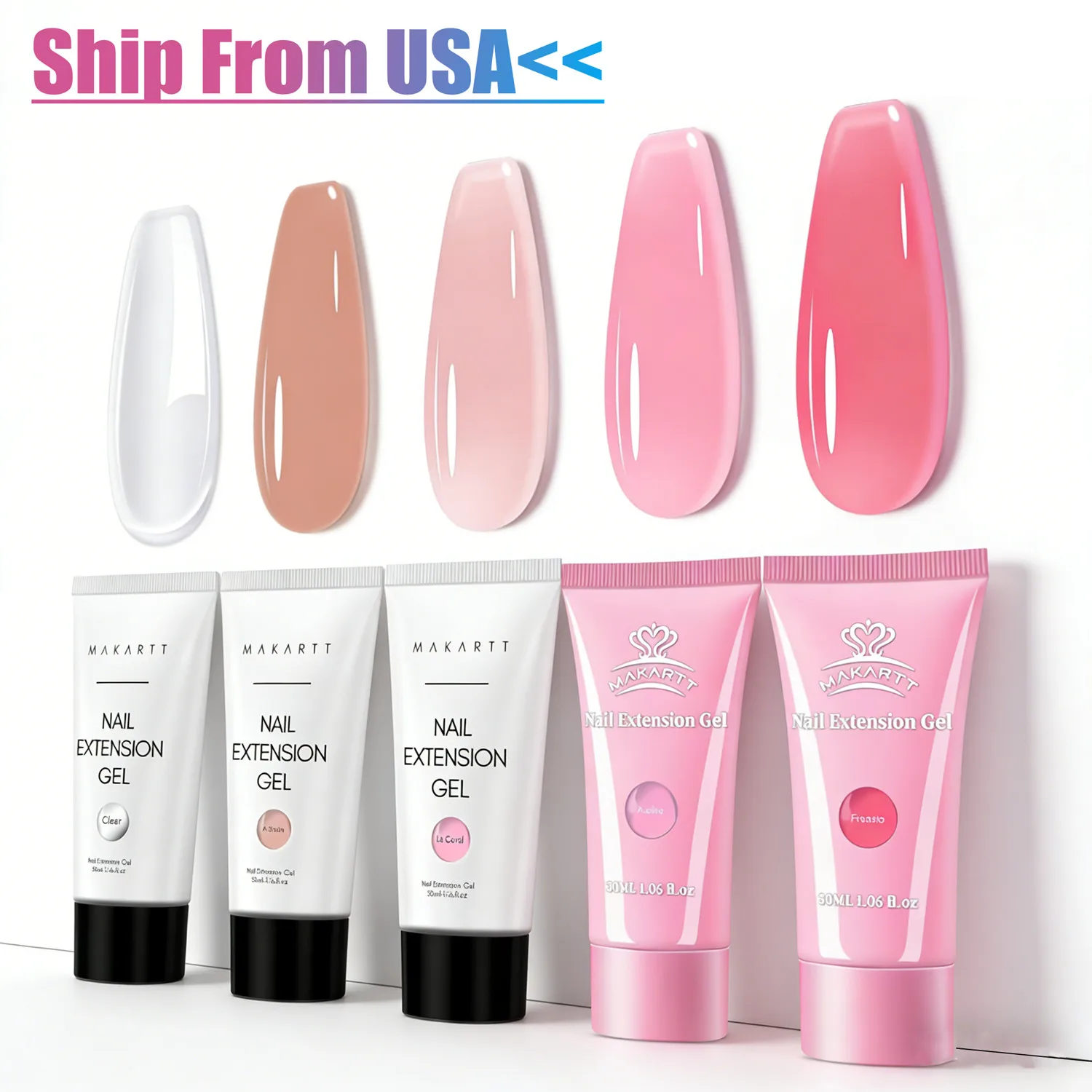 

Гель для наращивания ногтей Makartt Poly - сильный гель для наращивания и наращивания ногтей, долговечный, естественный вид, УФ-светодиод, отверждаемый