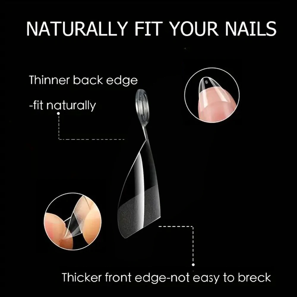 600Pcs Ultra Short Soft Gel False Nails, 12 Sizes Clear Full Cover Press On Nails for Nail Art DIY & Professional Salon
