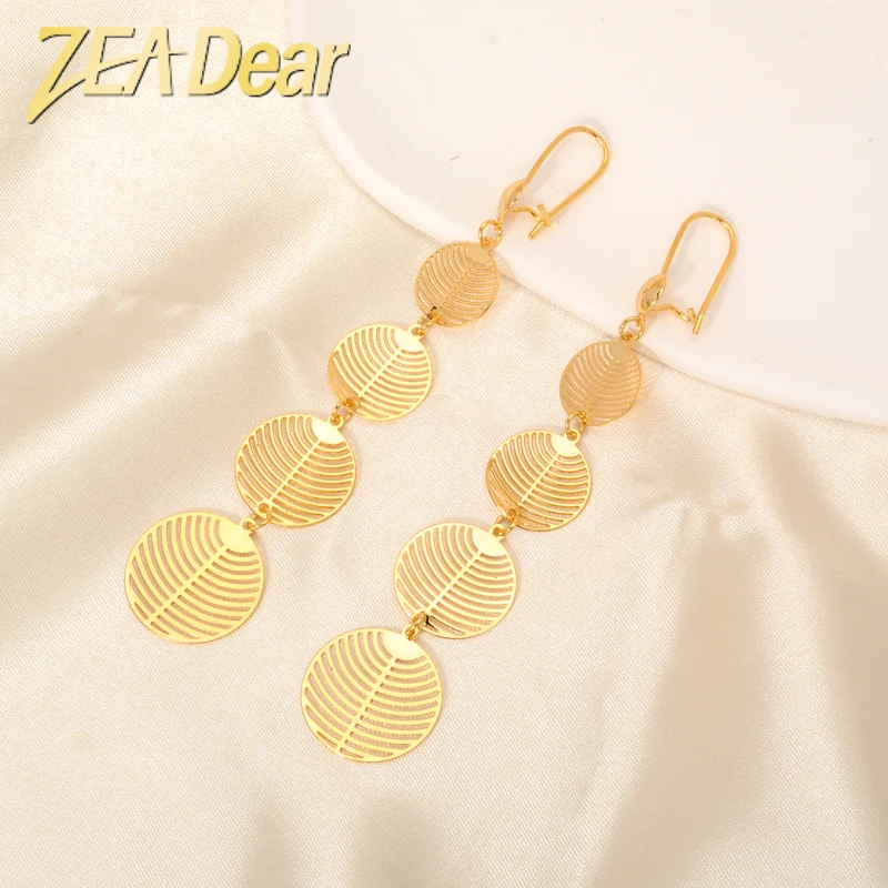 

ZEADear Jewellery New Exaggerated Metal Big Circle Atmospheric Disc Multi-level Fashion Retro Round Boho Style Hollow Iadies Ea