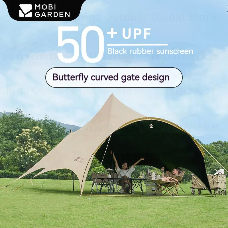 MOBI GARDEN Camping Tent Picnic Anti-vinyl Canopy Rain Anti-ultraviolet 50+ Large-size Tunnel-type Oxford Guanting A270 Outdoor