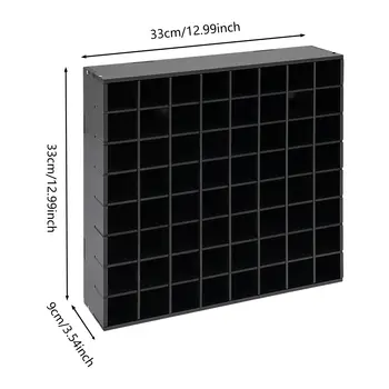 件裝黑色顏料瓶收納架,壁掛式顏料架,附 64 個隔間,適用於工作室、畫廊、車庫等場所。 8 最佳銷售 油漆架 - №6