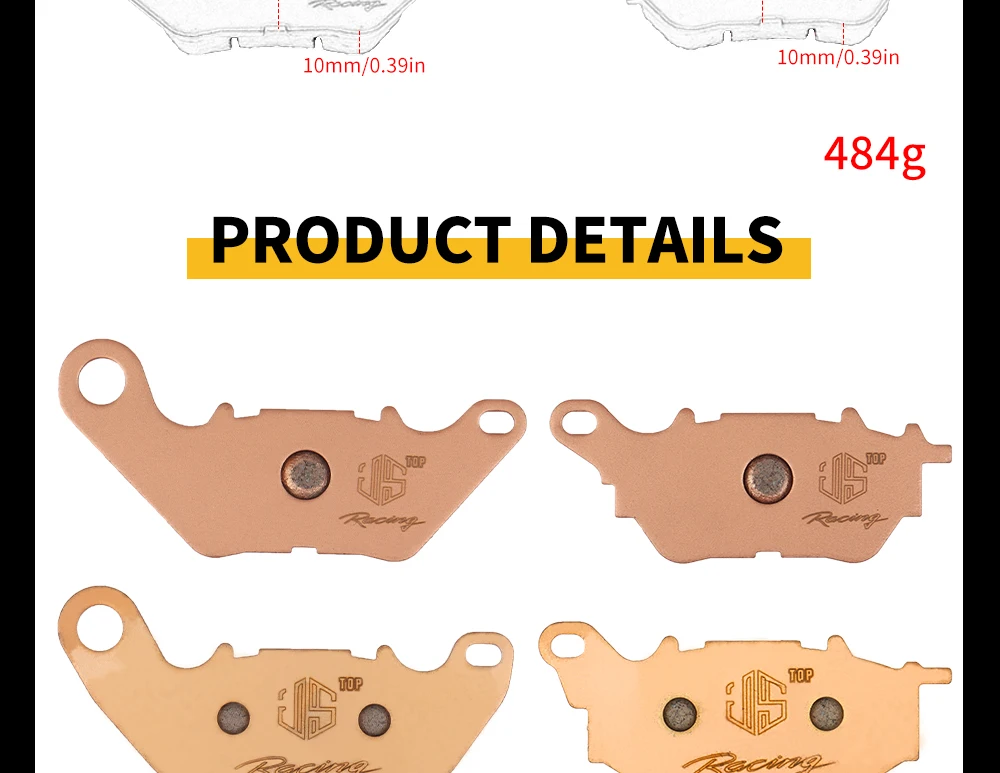 JSRAOIMG Motorradzubehör – Sintermetall-Bremsbeläge (vorne & hinten) für Yamaha YZF-R3 (321 ccm, 2015–2021) und MT-03 (MTN320 A, 2016–2021) – Detail 22