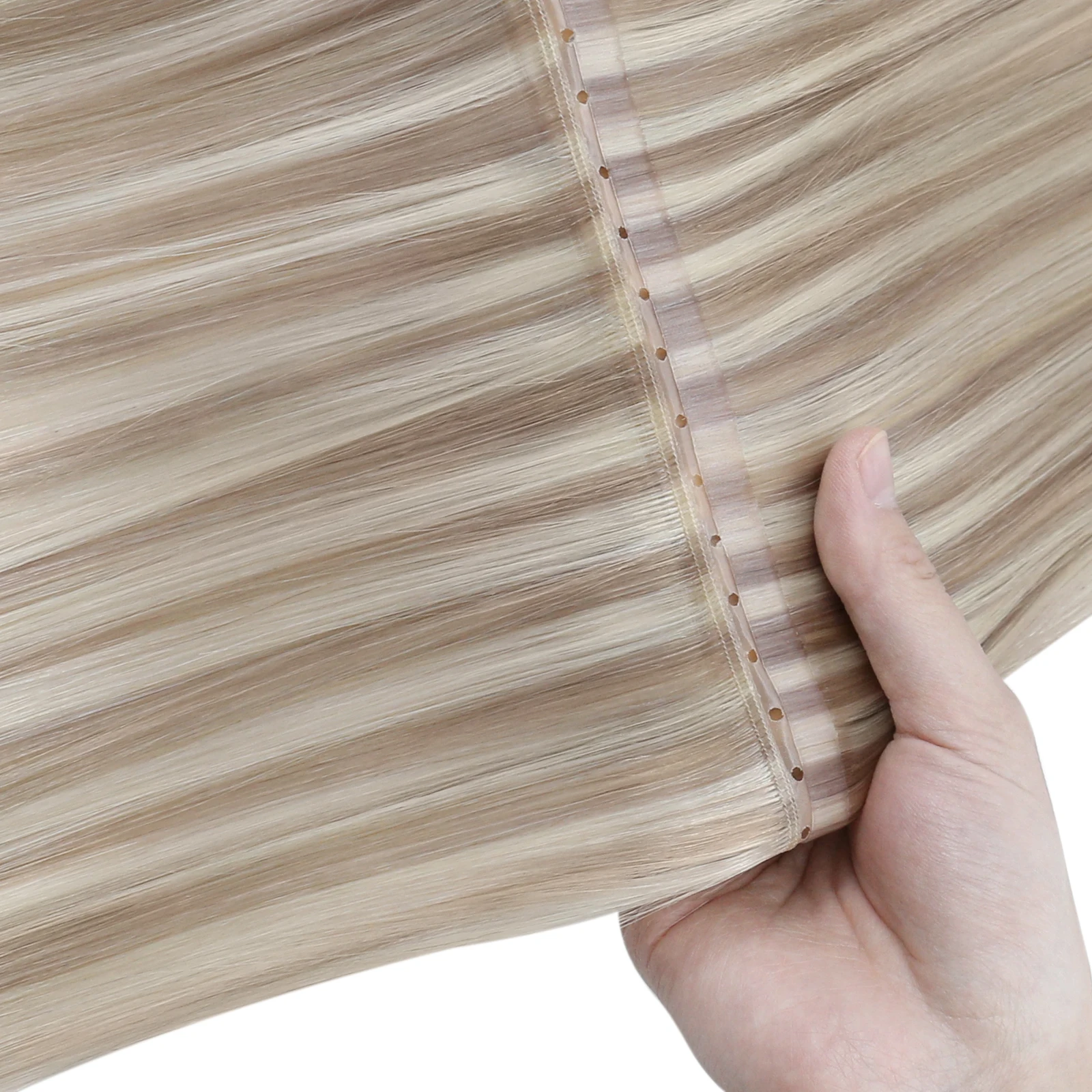 Moresoo Vlinder Inslag Hair Extensions Pu Gat Inslag Dubbelzijdig Genius Inslag Bundels Hand Gebonden Inslag Onzichtbare Weave Voor Vrouwen - afbeelding 2