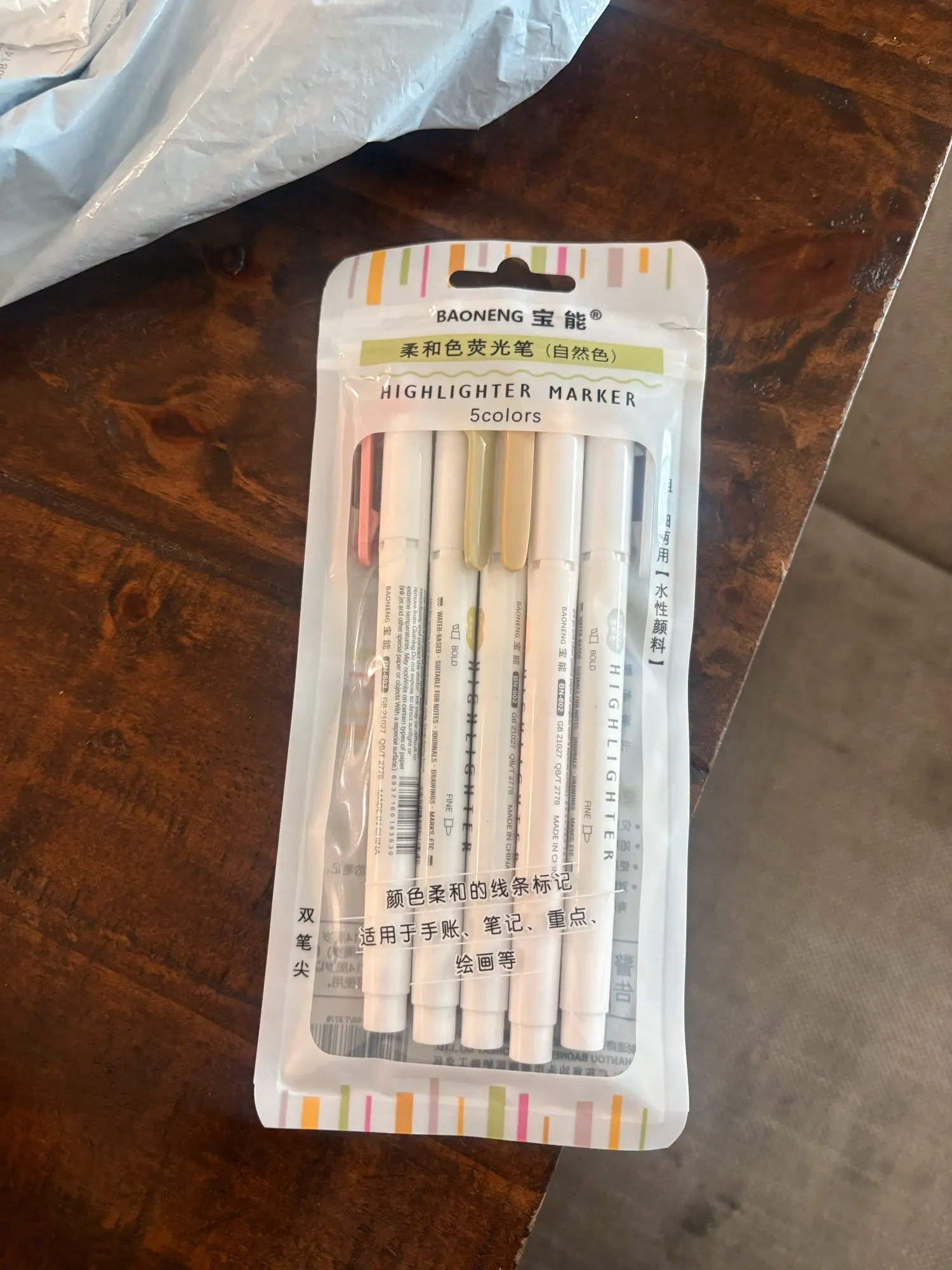 5 Colors Double Headed Highlighter Pen Set Fluorescent Drawing Markers Highlighters Pens Art Japanese Cute Pastel Stationery photo review