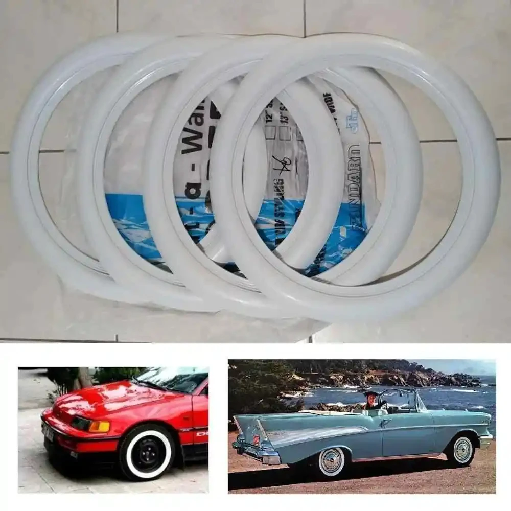 

Atlas Tire Sidewall 10 ''12'' 13'' 14 ''15 ''16'' 17 ''18'' 19 inch Rim White Wall Topper 4 Piece Set Auto Car Tire Ring