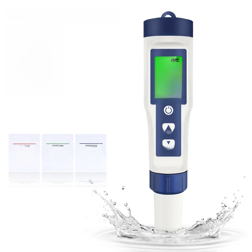 5 em 1 testador de qualidade da água digital tds/ec/ph/salinidade/medidor de temperatura para
