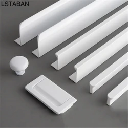 Modern White Length Cabinet Handle Hidden Kitchen Cabinet Drawer Pull Furniture Cupboard Wardrobe Door Knob Hardware Long Handle