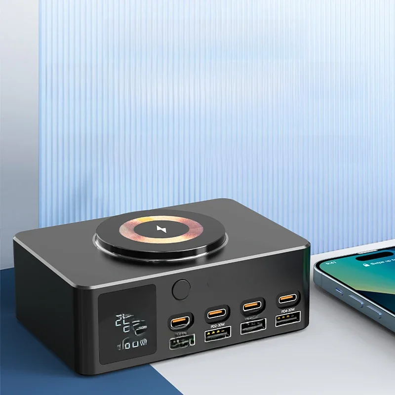 Ładowarka 9 w 1 z wieloma portami USB Type-C 140W, szybkie ładowanie bezprzewodowe do iPhone 15 14 13 Pro, Samsung Galaxy 24 23 — zdjęcie produktu 7