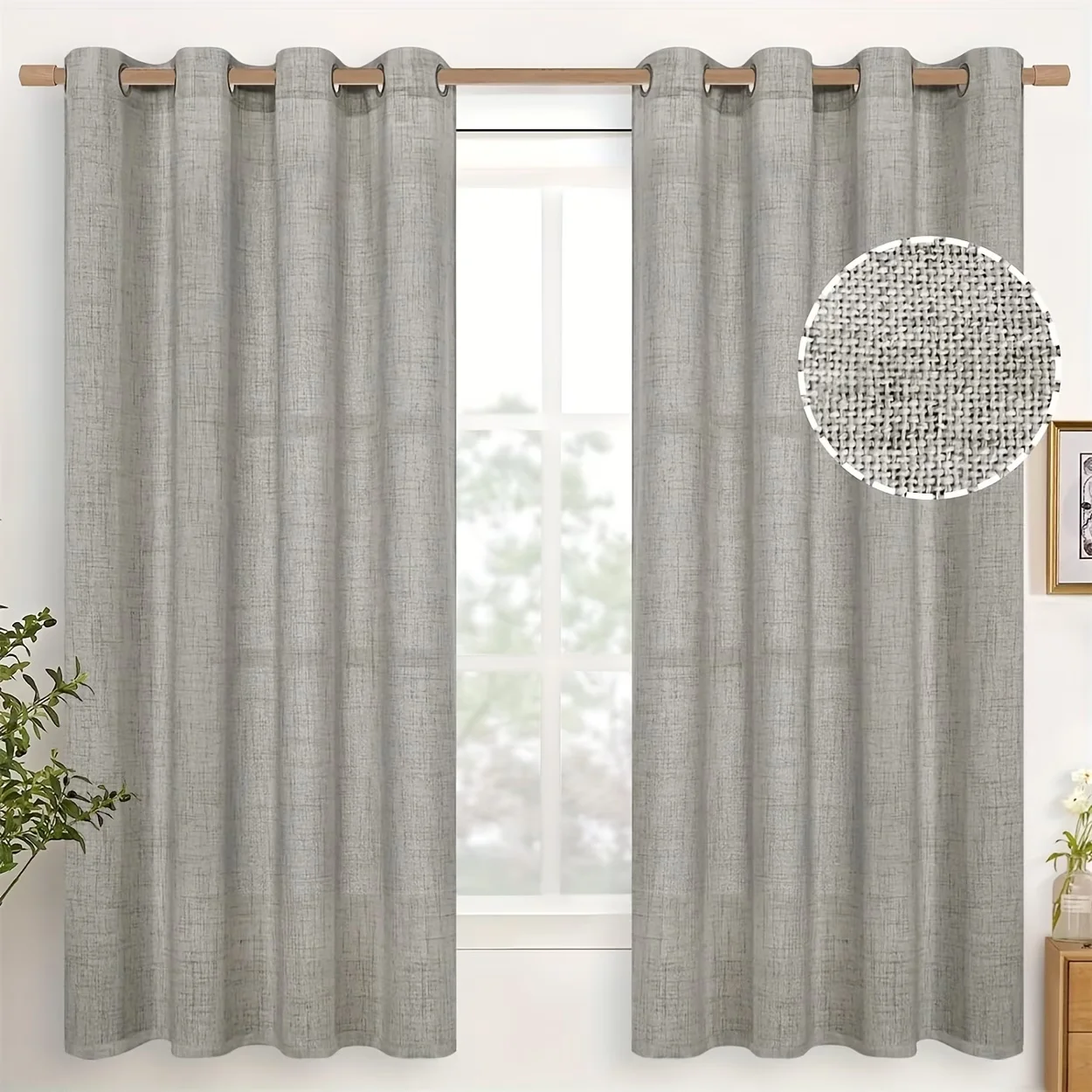 1PC Linen Breathable Light Filtering Curtain, Soft Drape &  Skin-Friendly, Premium Look, Linen 220gsm, for Bedroom Living Room