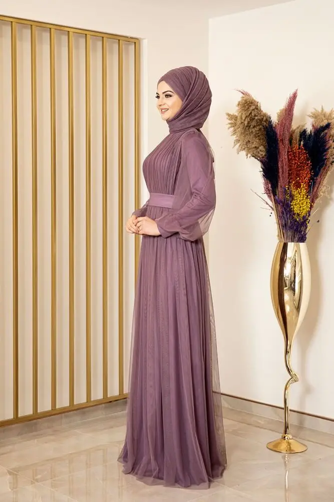 Splash Abendkleid Lila-Mode Schaufenster Design - FSC2079 Hijab Muslimischen Mode Kleidung Frauen Abendkleid