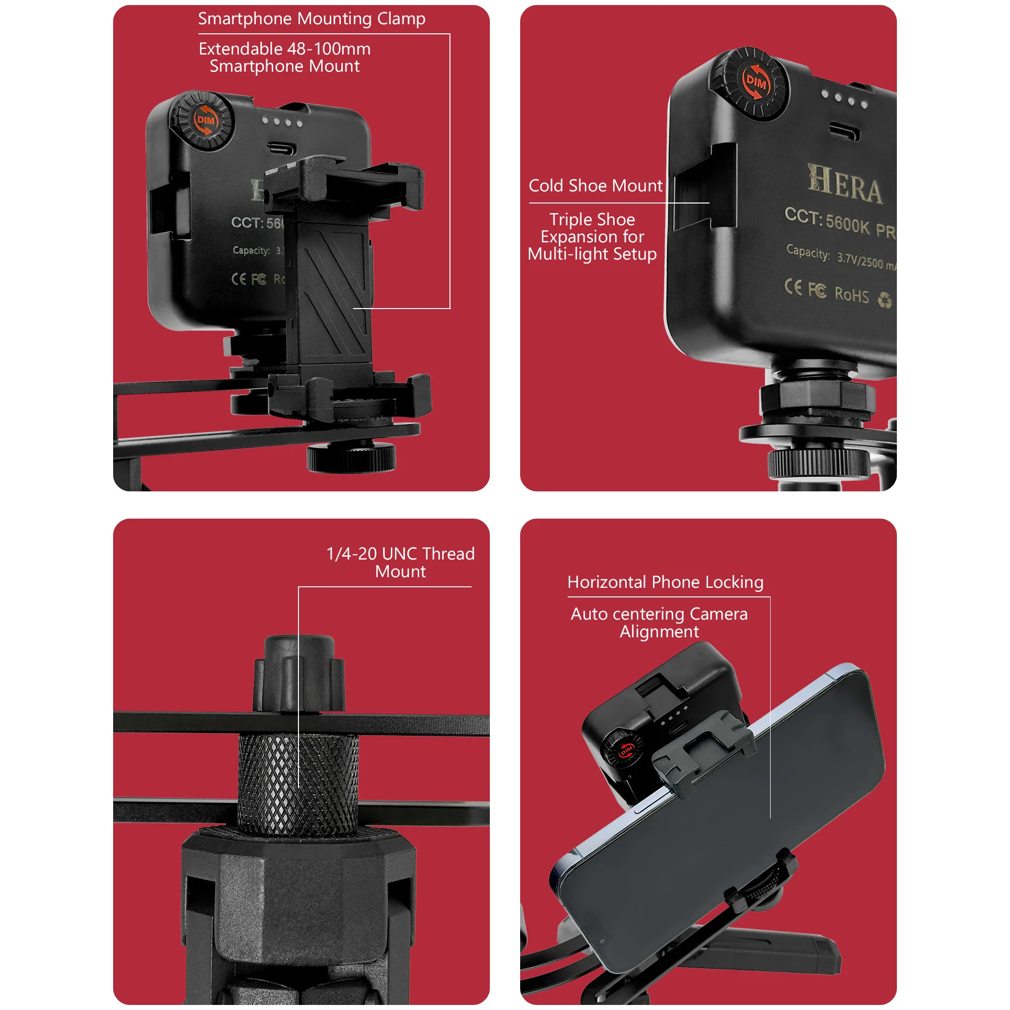 HERA Photography Light MK019 Filling Lamp for Photos And Videos Flashlight Colorimetry Tool MK-019