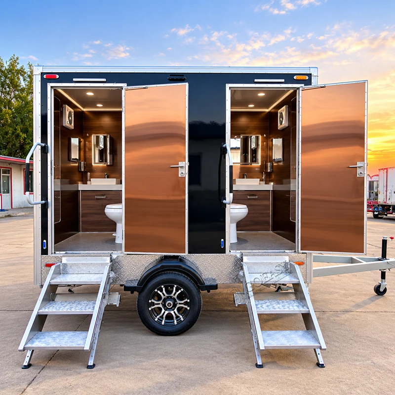 GOEASY Luxury Restroom Trailer Portable Restroom Trailer Mobile Bathroom Trailer for Wedding Events Construction Custom Design