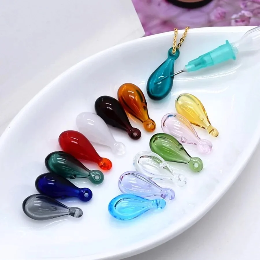 Pendentifs larmes de sirène diffuseur de parfum en verre rechargeable huile essentielle aromathérapie diffuseur de parfum boule pour la fabrication de bijoux