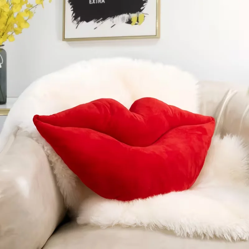 30cm Valentine's Day Throw Pillow Sexy Lips Shaped Plush Pillow Wedding Party Decora PP Cotton Throw Pillow for Holiday Gift
