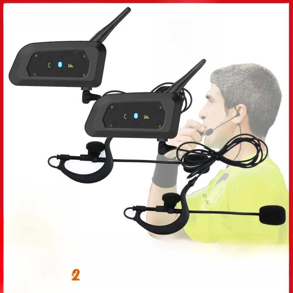 Xinowy V6c Pro Full Duplex 1200M Voetbal 2 Scheidsrechter Arbitrage Oorhaak Bluetooth Intercom Monaural Oortelefoon Headset Hoofdtelefoon - afbeelding 2