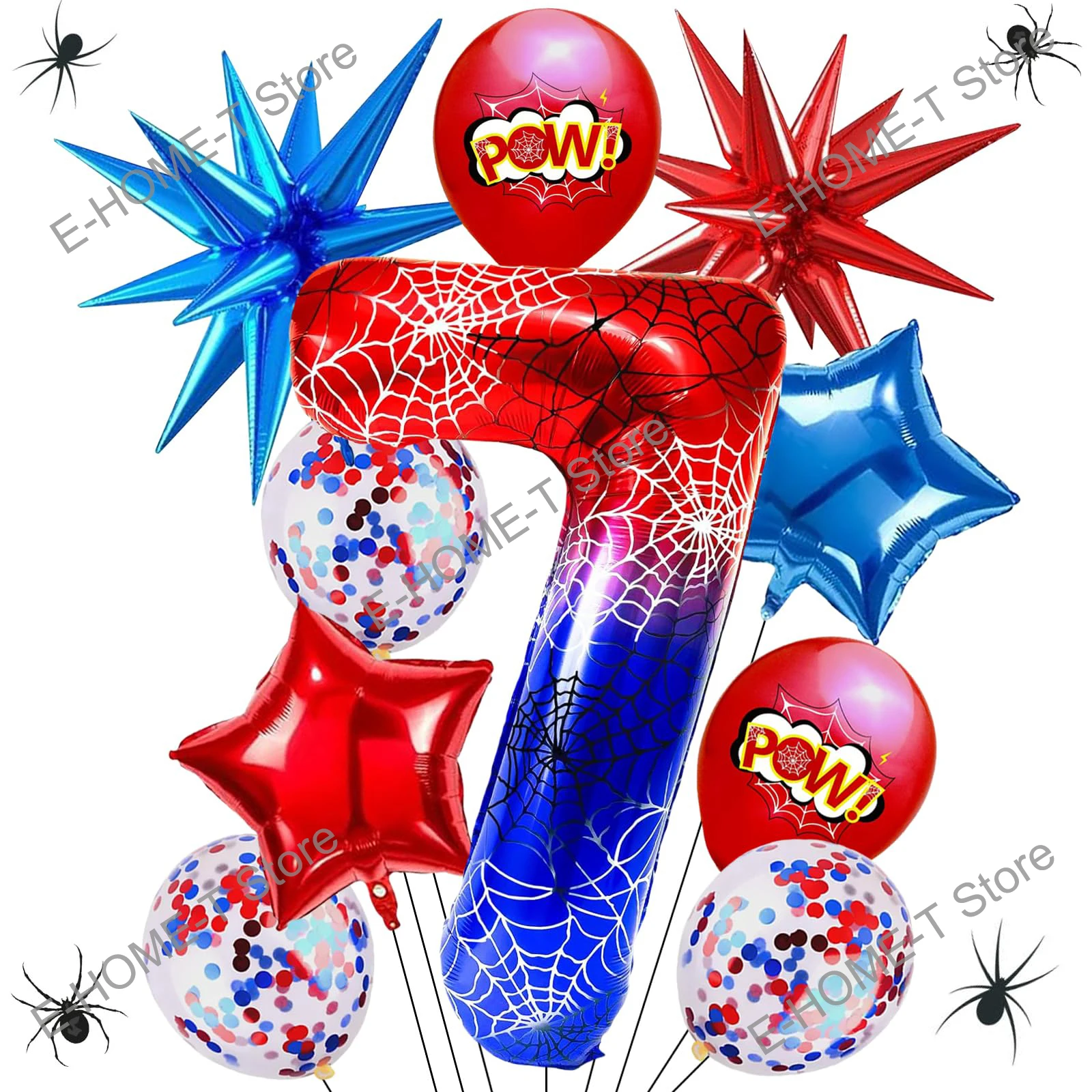 40-Zoll-Spinnen-Themenummer 0-9 Folienballon, großes Mylar für Kinder, Jungen, Filmliebhaber, Geburtstagsfeier, Jahrestag, Dekorationszubehör