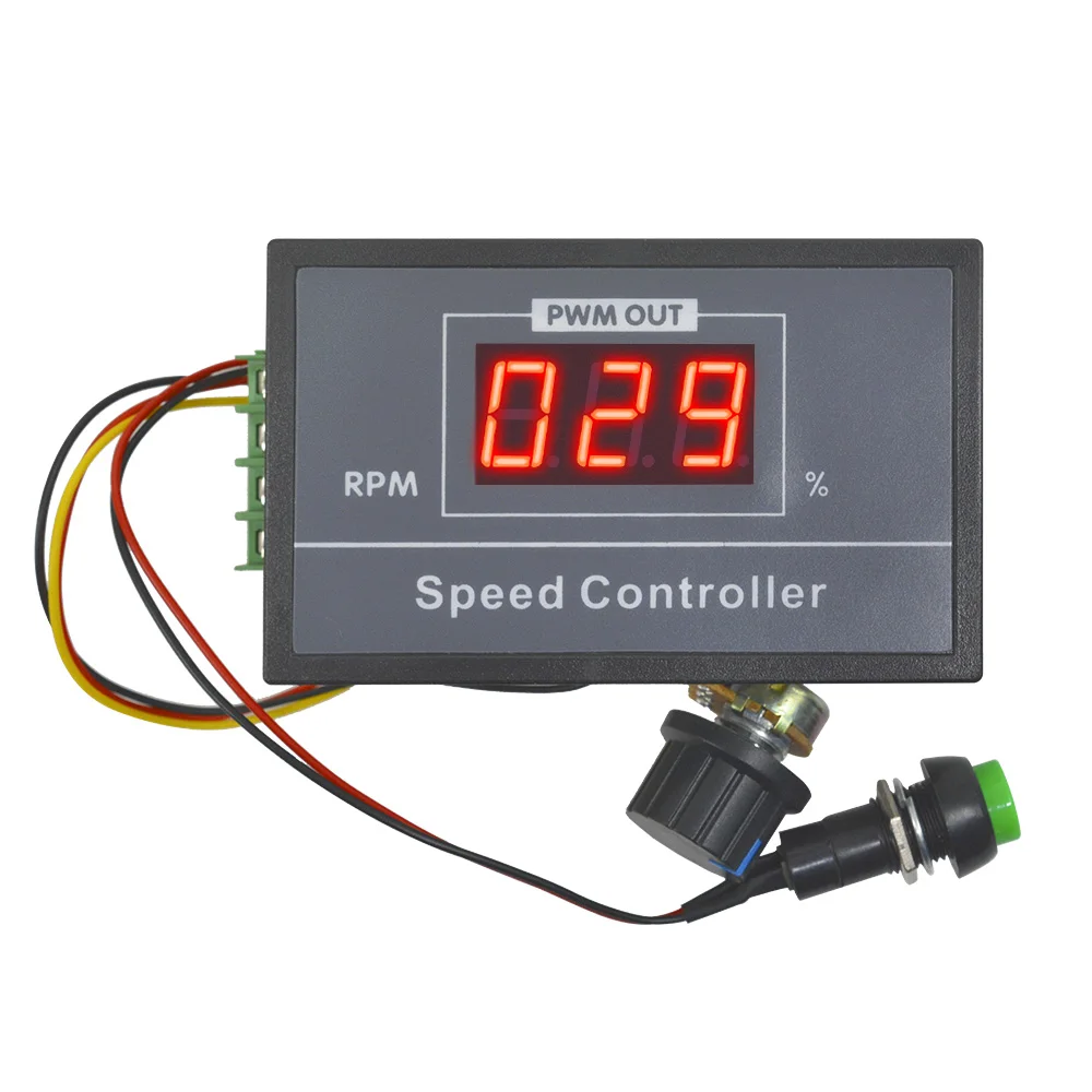 DC 6-60V 12V 24V 36V 48V 30A PWM DC Motor Speed Controller Regulator Motor Speed Controller with Start Stop Switch