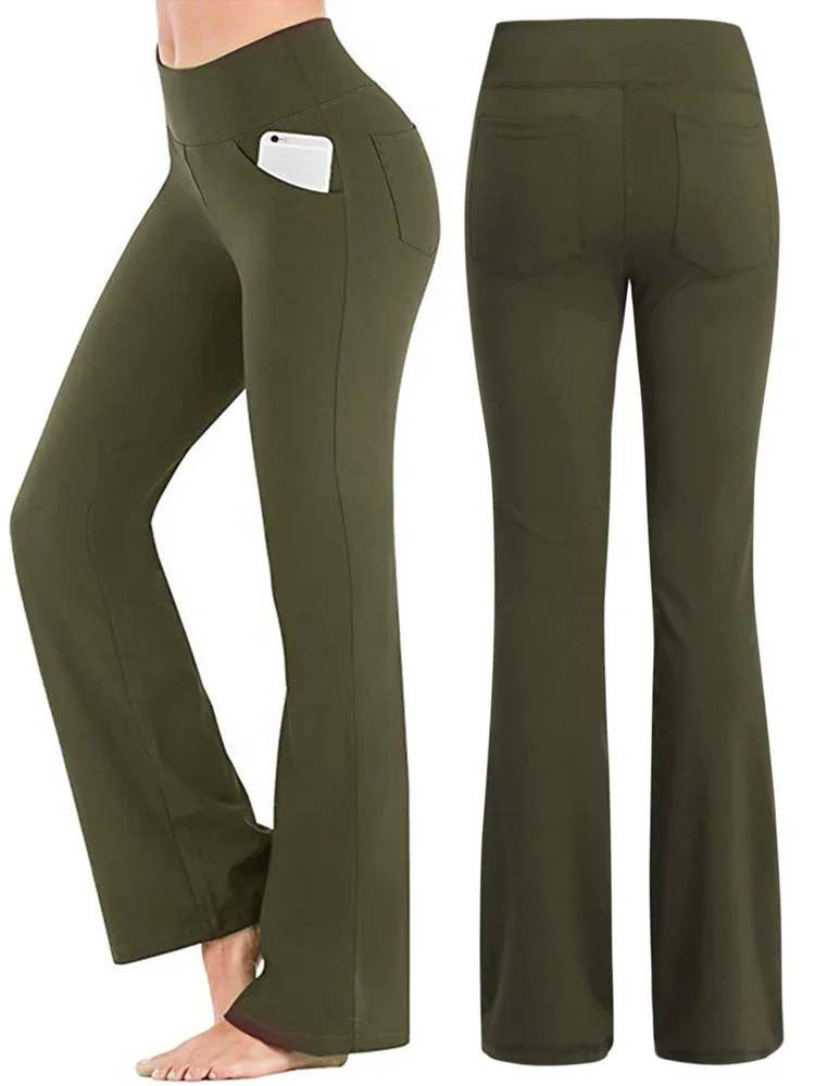 Ogilvy Mather-Calça de perna feminina, Palazzo Largo Assassino, Cintura alta, OL Ladies Calças