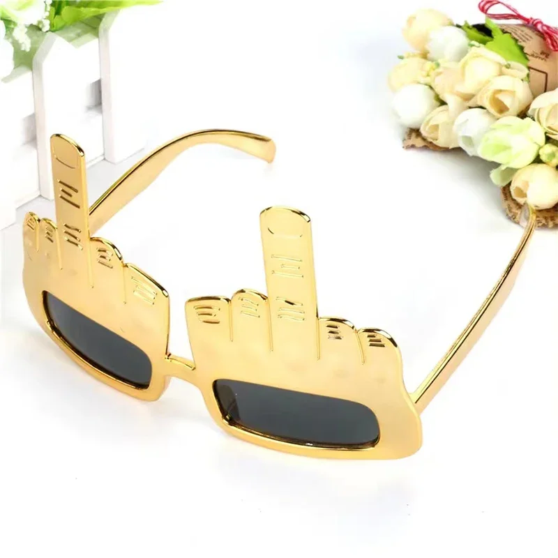 Lunettes verticales créatives pour le doigt du milieu, accessoires décoratifs, lunettes de soleil amusantes, accessoires de fête dansante, spectacles, Selfies, lunettes