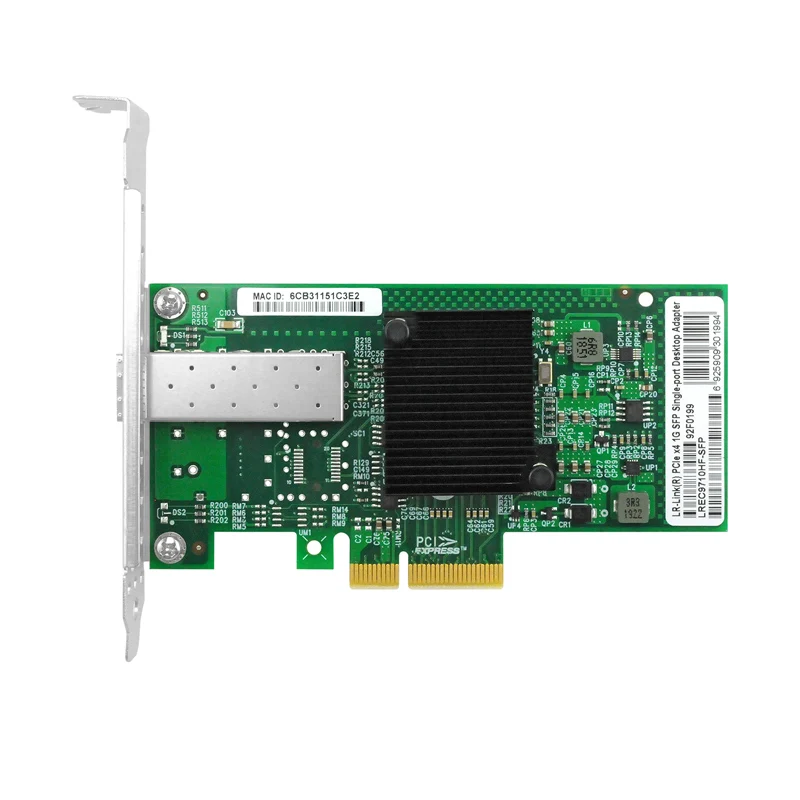 Imagem -04 - Lr-link 9710hf-sfp Pcie x4 Gigabit Placa de Rede Adaptador de Servidor de Fibra com Base na Chip Intel I350am2