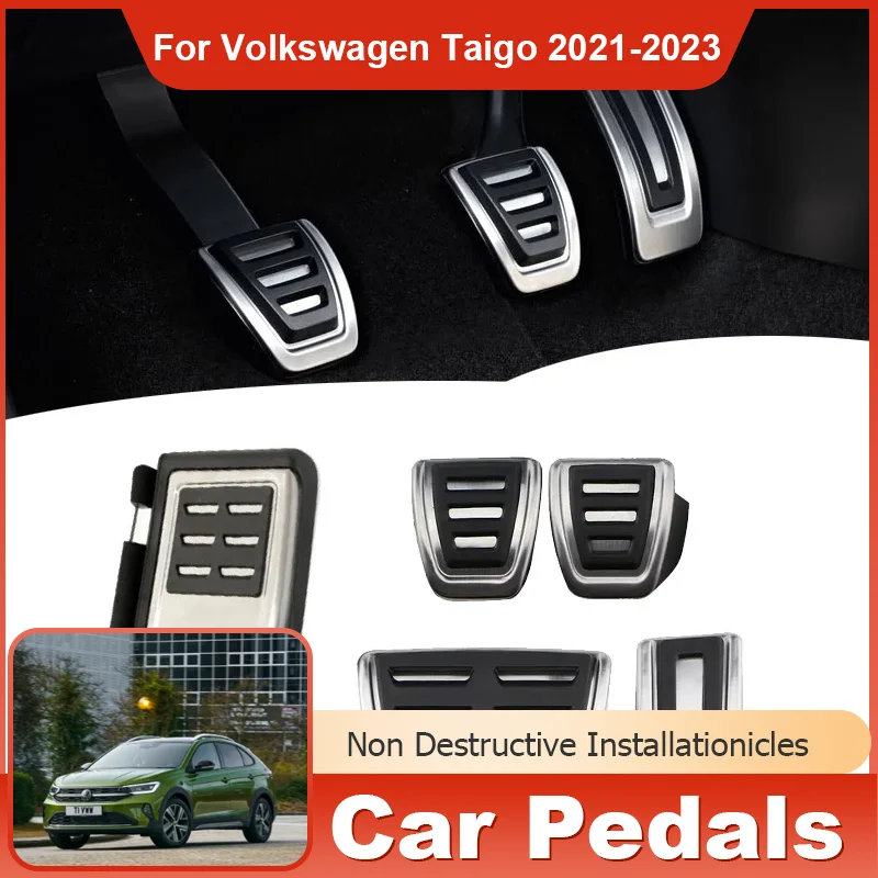 

for Volkswagen Taigo Nivus CS 2021 2022 2023 AT MT Car Pedals Stainless Steel Gas Brake Footrest Pedal Protection Accessories