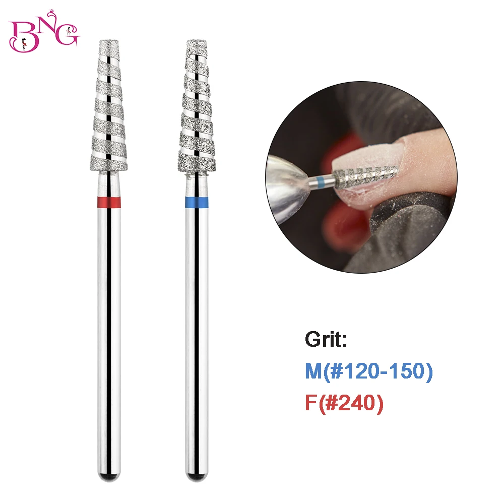 

BNG Flame Nail Drill Bit 3.6*13mm Tapered Diamond Cuticle Bit 3/32'' Electric Drill Bits Manicure Drills Nails Accessories Tools