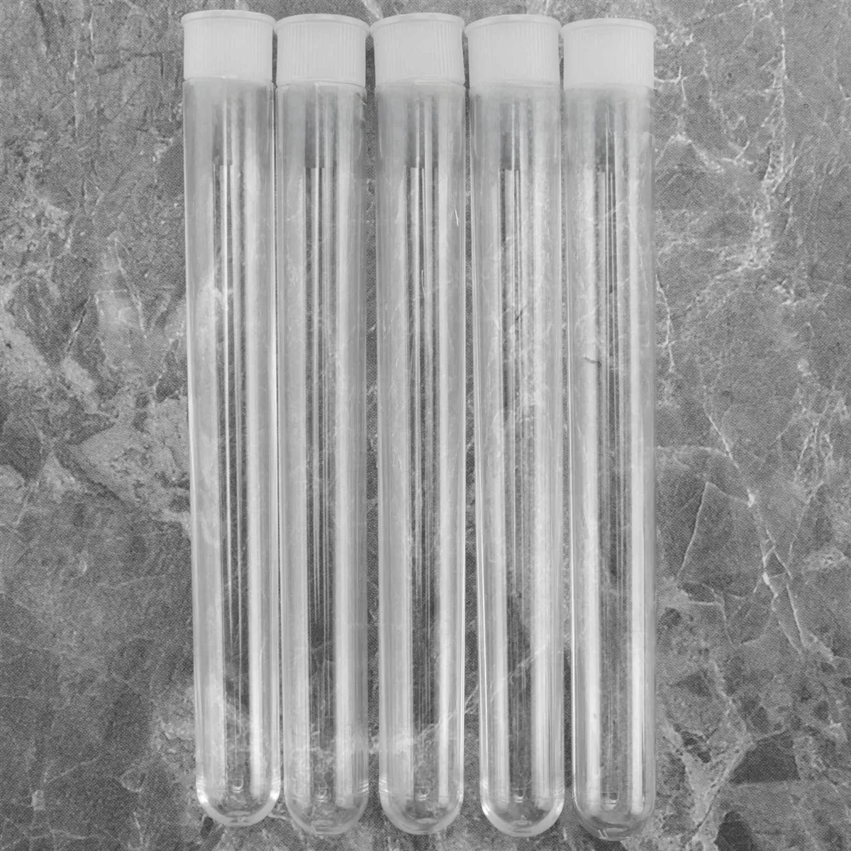 100Pcs Clear Plastic Test Tube with Cap 12X100mm U-Shaped Bottom Long Transparent Test Tube Lab Supplies