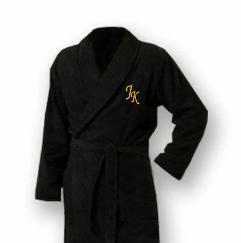 Personalised His and Hers Dressing Gown Customised Name Couples Bathrobes Terry Unisex Robe Monogrammed Mrs Mr Matching Robes