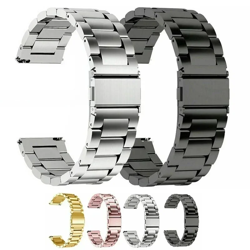 Stalen horlogeband 18 mm 20 mm 22 mm horlogeband Fitbit-band / roestvrij horloge metalen band Quick Release vervanging voor Samsung Fossi - afbeelding 2