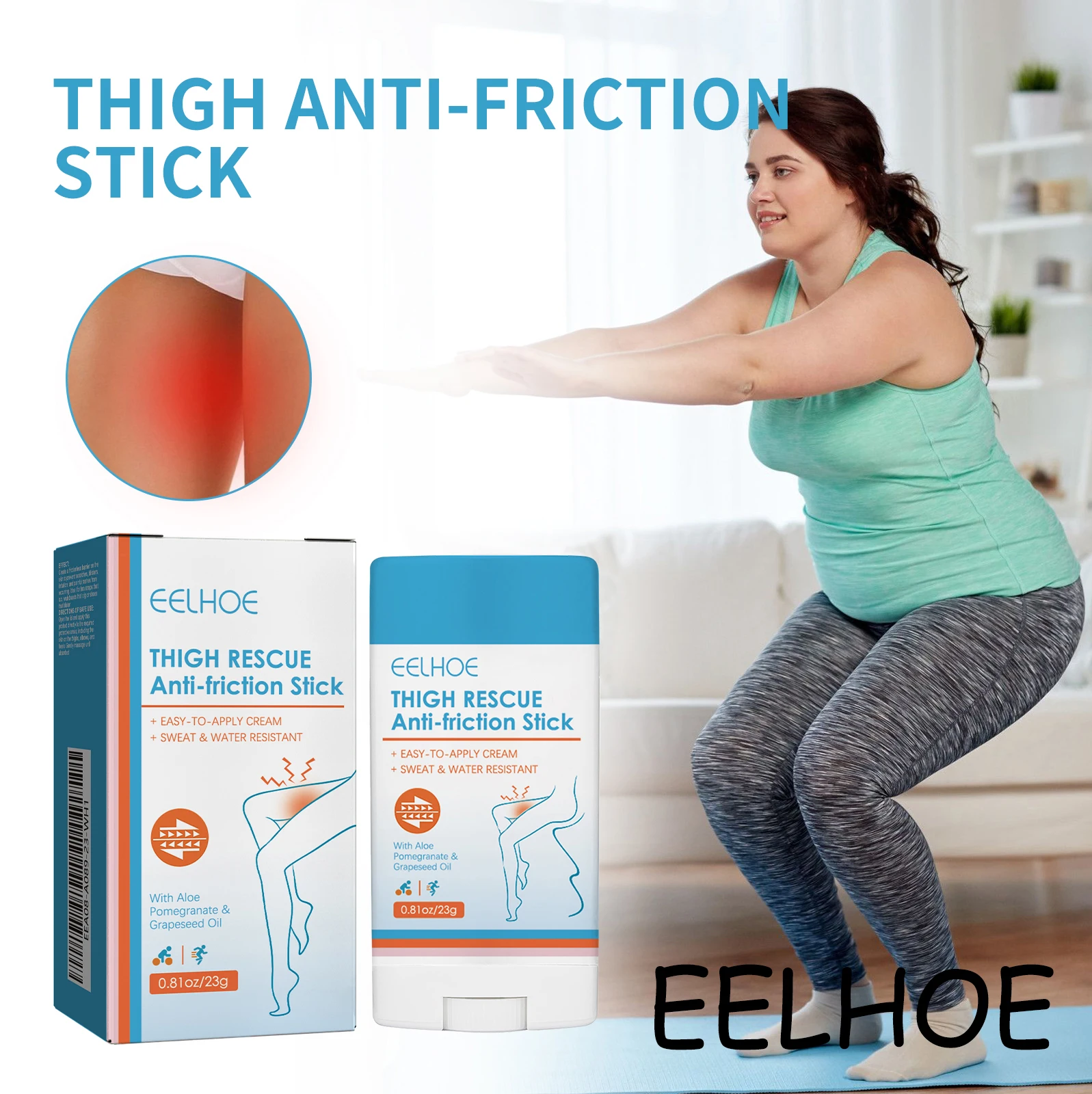 

EELHOE Leg Anti Friction Balm Stick Lasting Protective Sweatproof Reduce Discomfort Waterproof Non-irritating Nourishing Cream