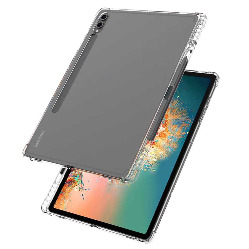 Galaxy Tab S10 S9 S8 S7 FE Plus Ultra 12.4 14.6 S Pen storage air bumper transparent silicone jelly pen holder case